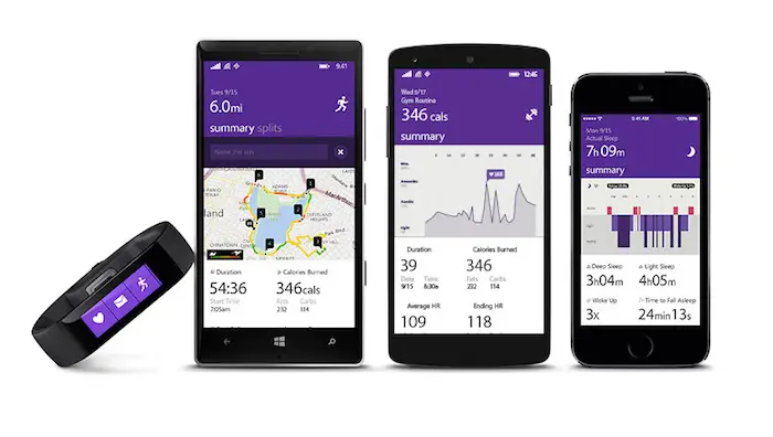 Applications smartphones pour Microsoft Band