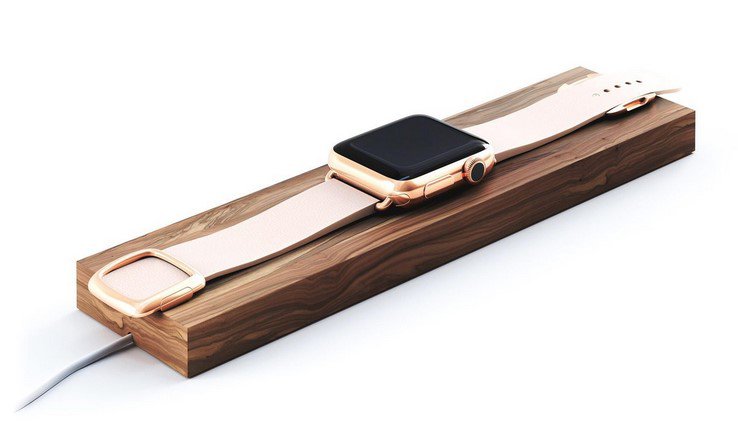 dock de chargement Apple Watch en bois