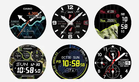 Casio Smart Outdoor watchfaces (cadrans) android wear