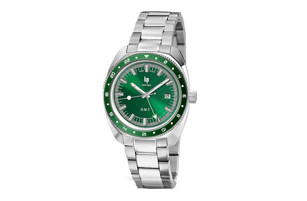 Montre Lip Marinier verte GMT