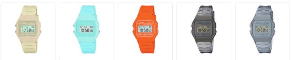 montre casio f91 couleur