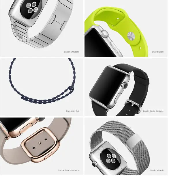 apple watch tous les bracelets