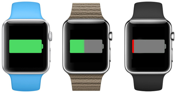 niveau batterie sur Apple Watch 