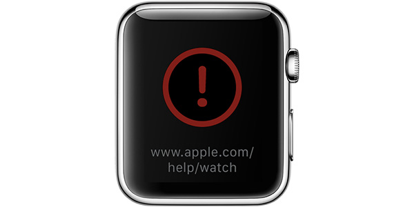 point d'exclamation bug Apple Watch