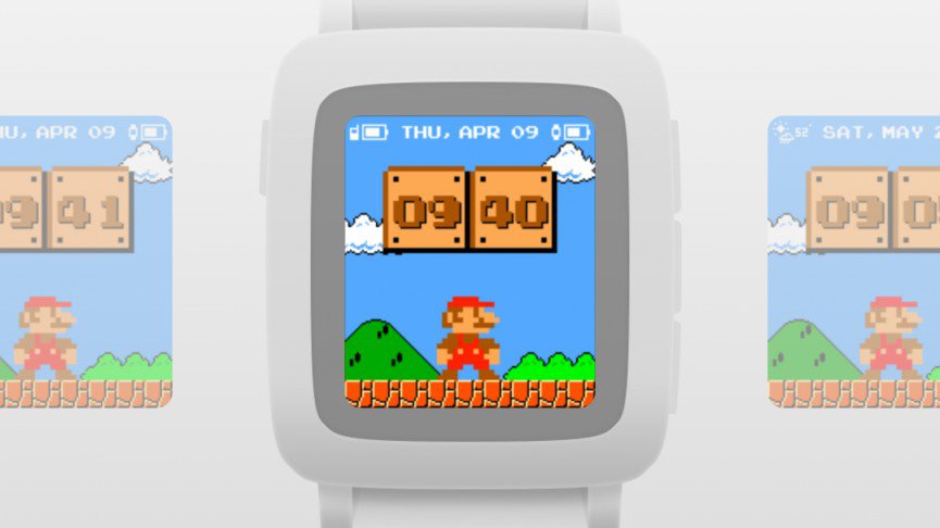 Cadran montre Pebble Mario Nintendo