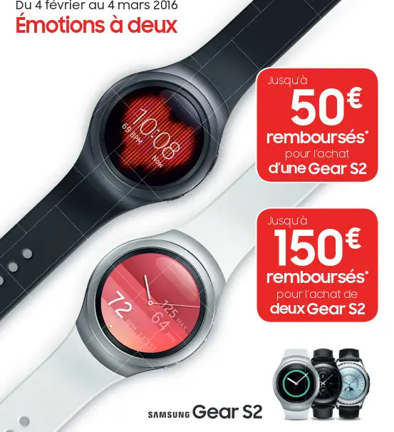 Offre de remboursement Samsung Gear S2