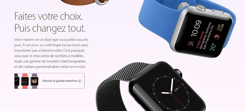Apple Watch : outil de personnalisation