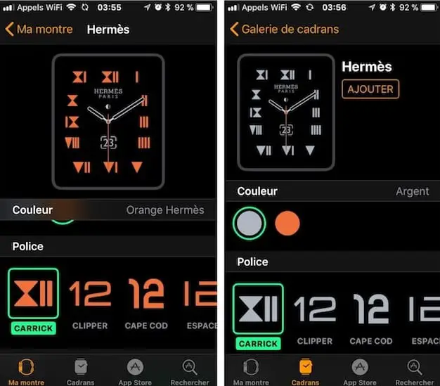 cadran hermès carrick pour apple watch