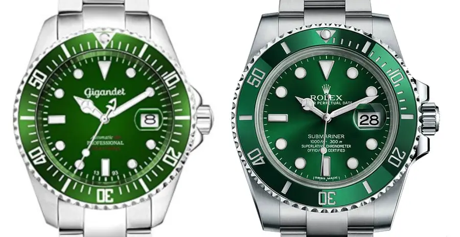 Gigandet Sea Ground Verte et Rolex Submariner "Hulk" 